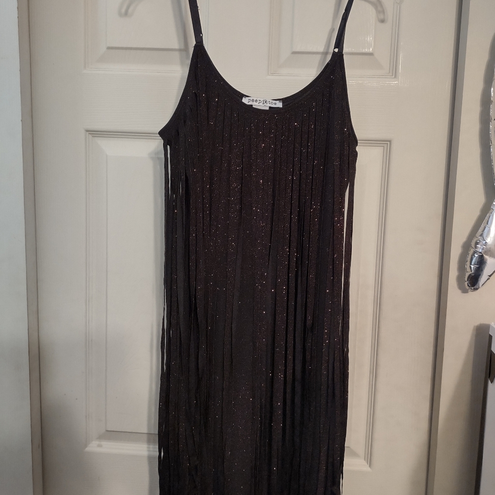 Woman's Sexy Peep Toe Red And Black Stringy Dress Size Large